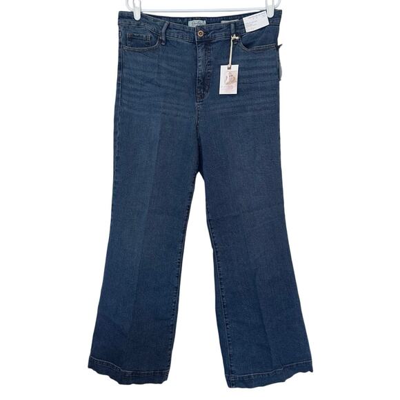 NWT Women’s Jessica Simpson True Love Wide Leg Trouser Denim Jeans Size 32 Sia - Picture 1 of 9